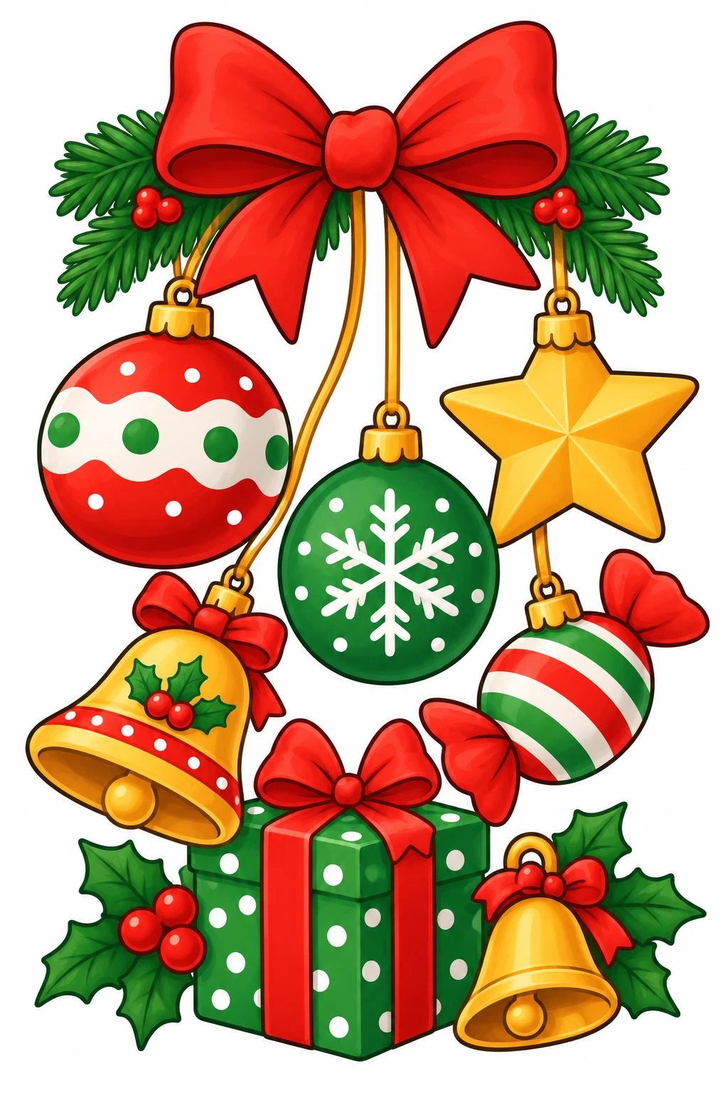 Christmas Ornaments Coloring Page