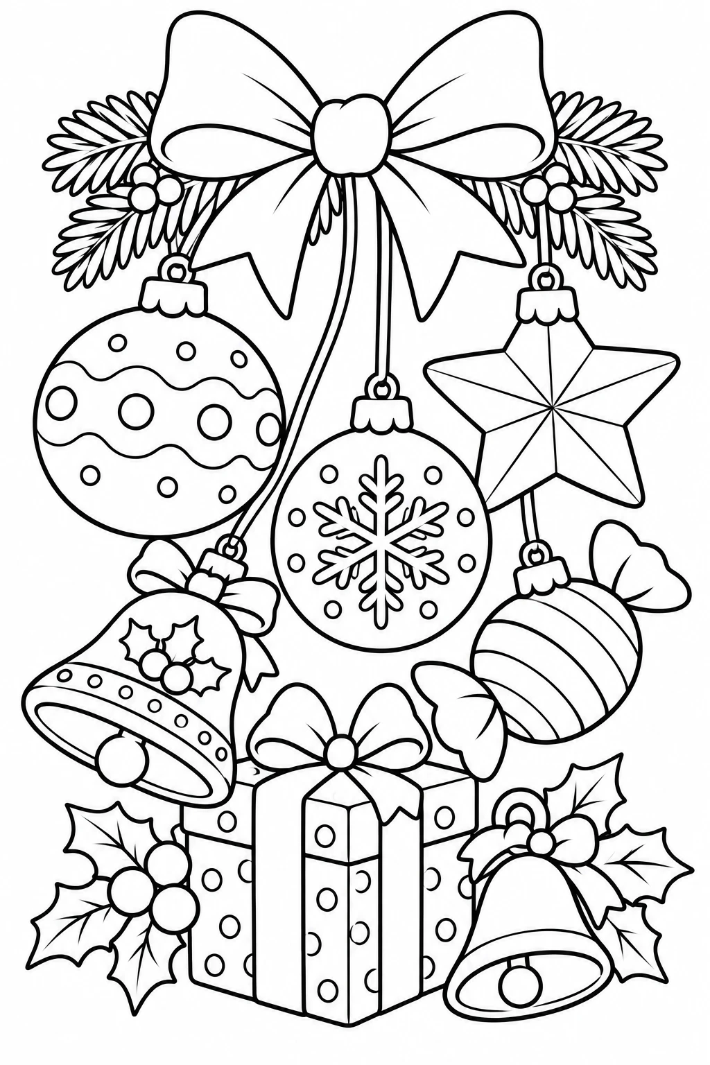 Christmas Ornaments Coloring Page