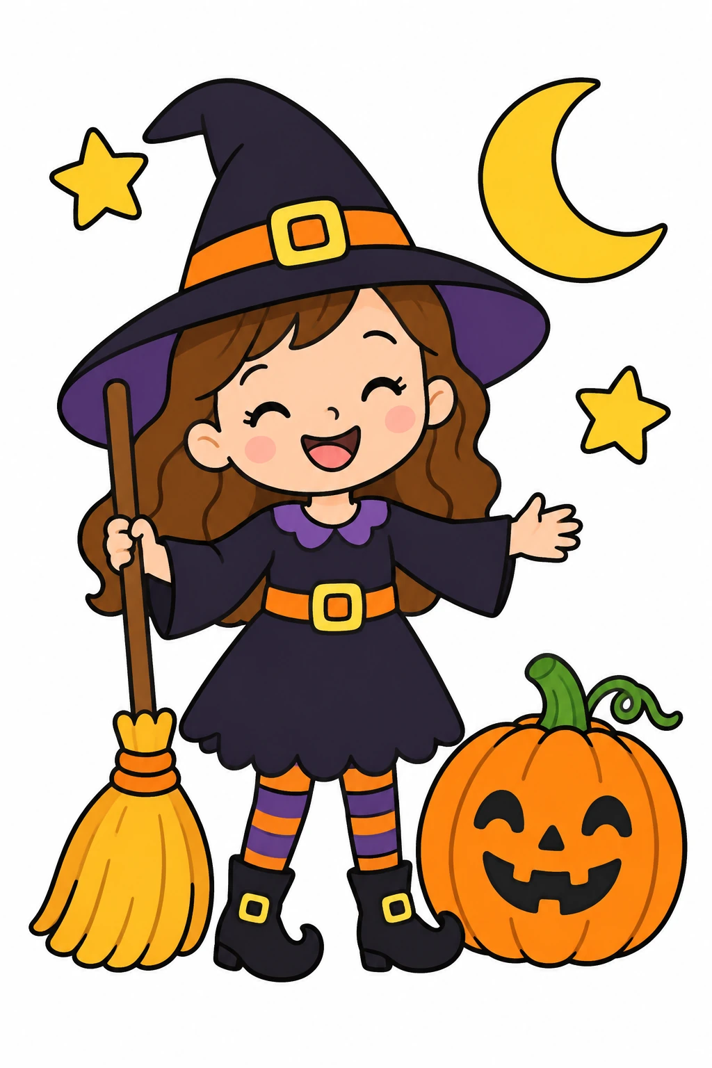 Happy Witch coloring page