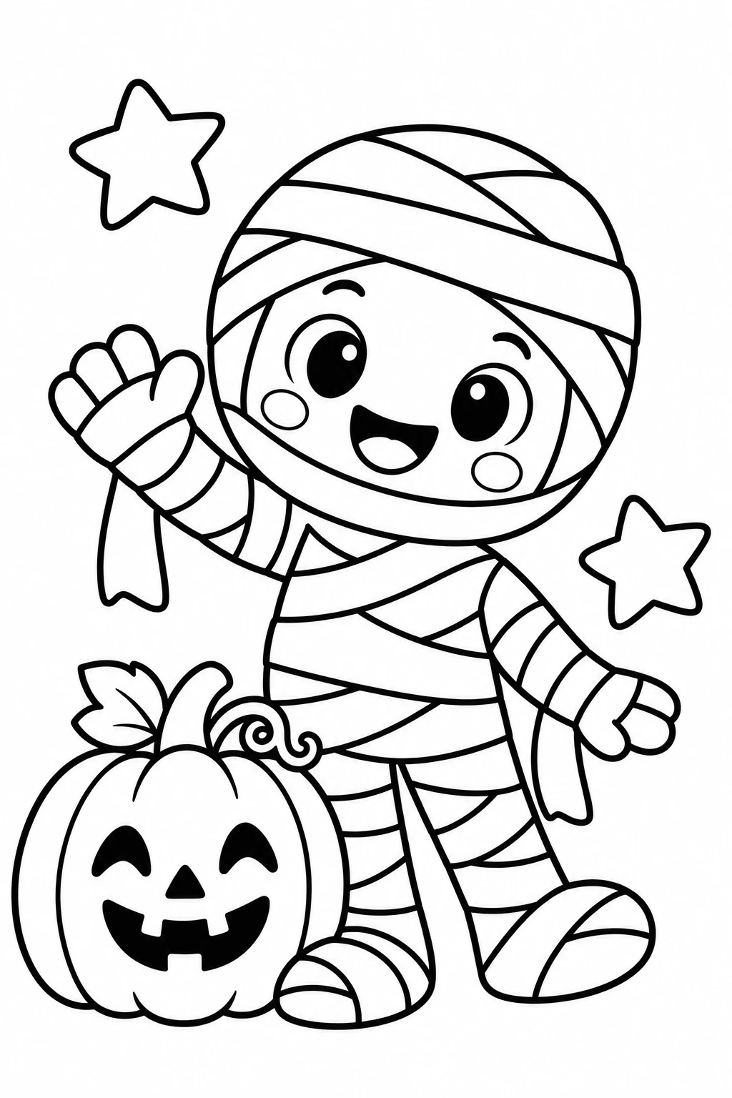 Little Mummy Coloring Page (Free Printable)