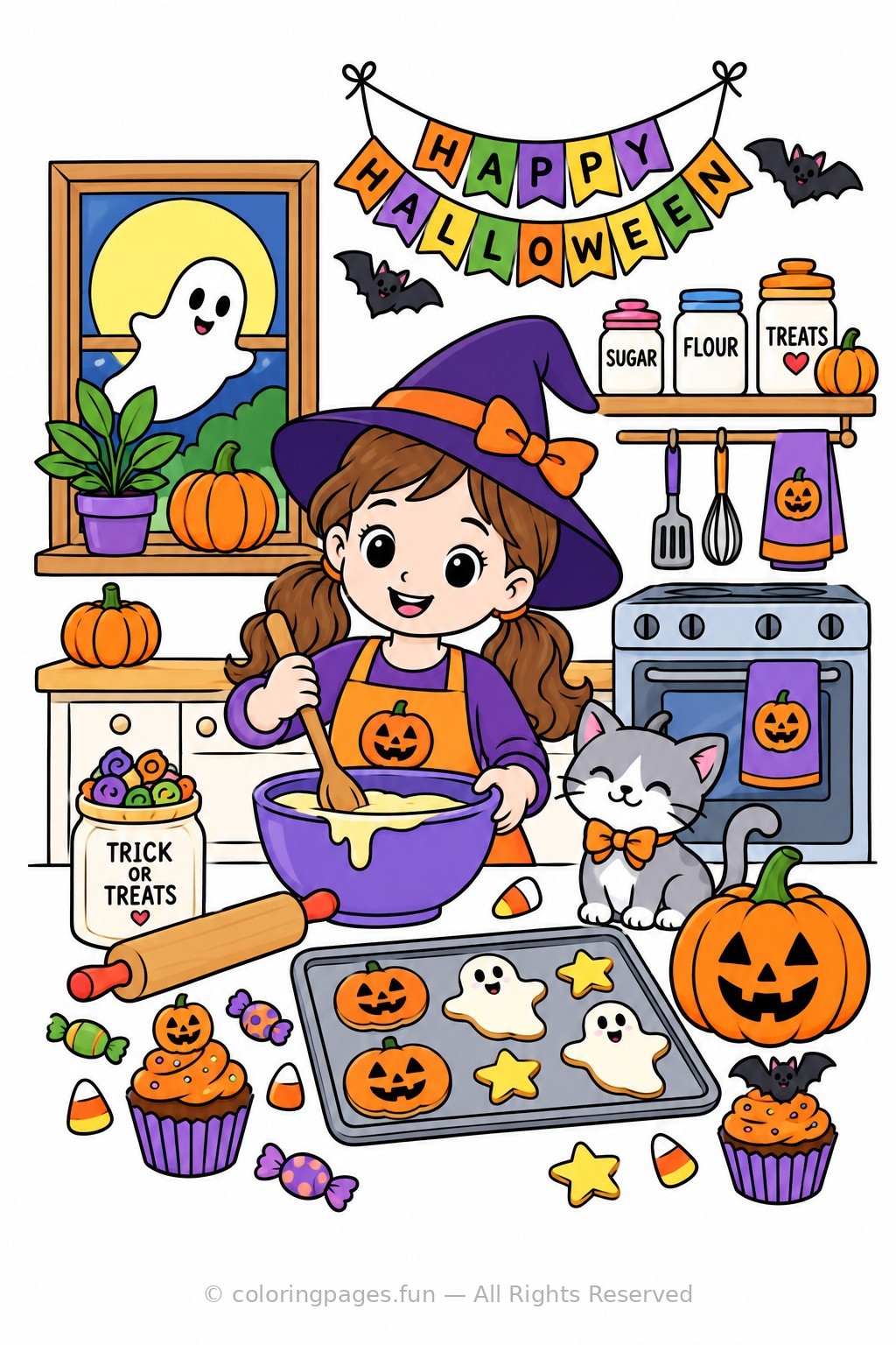 Halloween Baking Day colored reference page