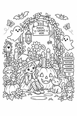Print version: Magical Halloween Garden