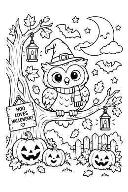 Print version: Owl Halloween Night