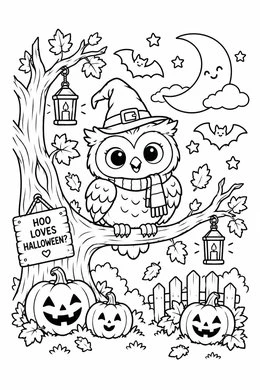 Print version: Owl Halloween Night