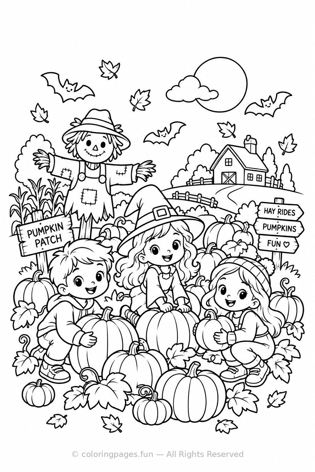 Pumpkin Patch Adventure printable coloring page