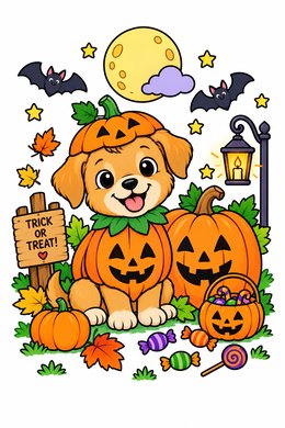 Halloween Puppy coloring page