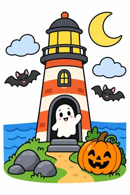 Colored preview: Halloween Lighthouse