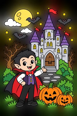 Friendly Vampire's Castle coloring page