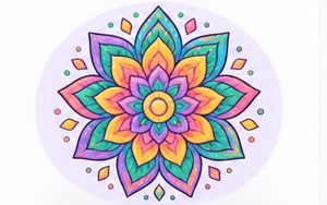 Intricate colorful mandala flower