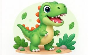 Friendly cartoon dinosaur